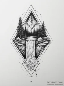 142. tattoo design: a "potok" rune integrated... - эскиз тату (№1754264808_0, 03.08.2025 23:46) — Tatufoto.com