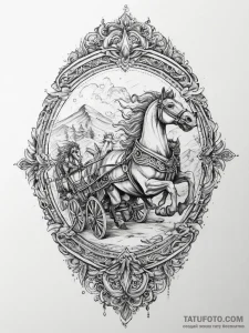 Tattoo sketch: a powerful image of dazhbog's... - эскиз тату (№1754267997_0, 04.08.2025 00:39) — Tatufoto.com
