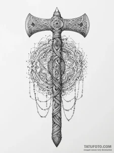 Tattoo sketch a detailed and menacing viking... - эскиз тату (№1754270986_0, 04.08.2025 01:29) — Tatufoto.com