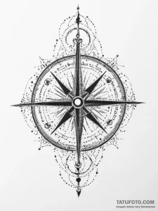 Tattoo design a compass with a personal motto... - эскиз тату (№1754271184_0, 04.08.2025 01:33) — Tatufoto.com