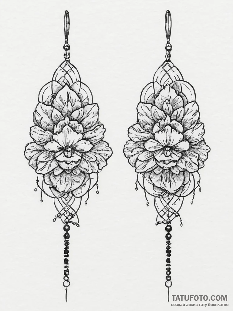 Tanjiro's hanafuda earrings from demon slayer... - эскиз тату (№1754271989_0, 04.08.2025 01:46) — Tatufoto.com