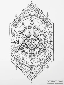 Grimoire (spellbook) with arcane symbols, tat... - эскиз тату (№1754272187_0, 04.08.2025 01:49) — Tatufoto.com