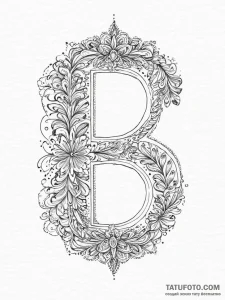 Tattoo sketch a hidden initial in a pattern.,... - эскиз тату (№1754272780_0, 04.08.2025 01:59) — Tatufoto.com