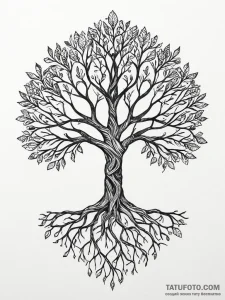Tattoo sketch a stylized "tree of life" with... - эскиз тату (№1754273192_0, 04.08.2025 02:06) — Tatufoto.com