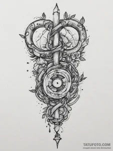 A broken chain, tattoo flash sheet design, mu... - эскиз тату (№1754273594_0, 04.08.2025 02:13) — Tatufoto.com
