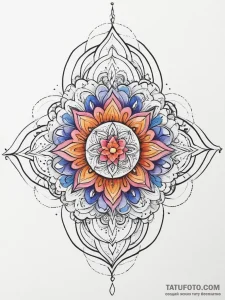 Tattoo sketch a single, powerful flame burnin... - эскиз тату (№1754275991_0, 04.08.2025 02:53) — Tatufoto.com