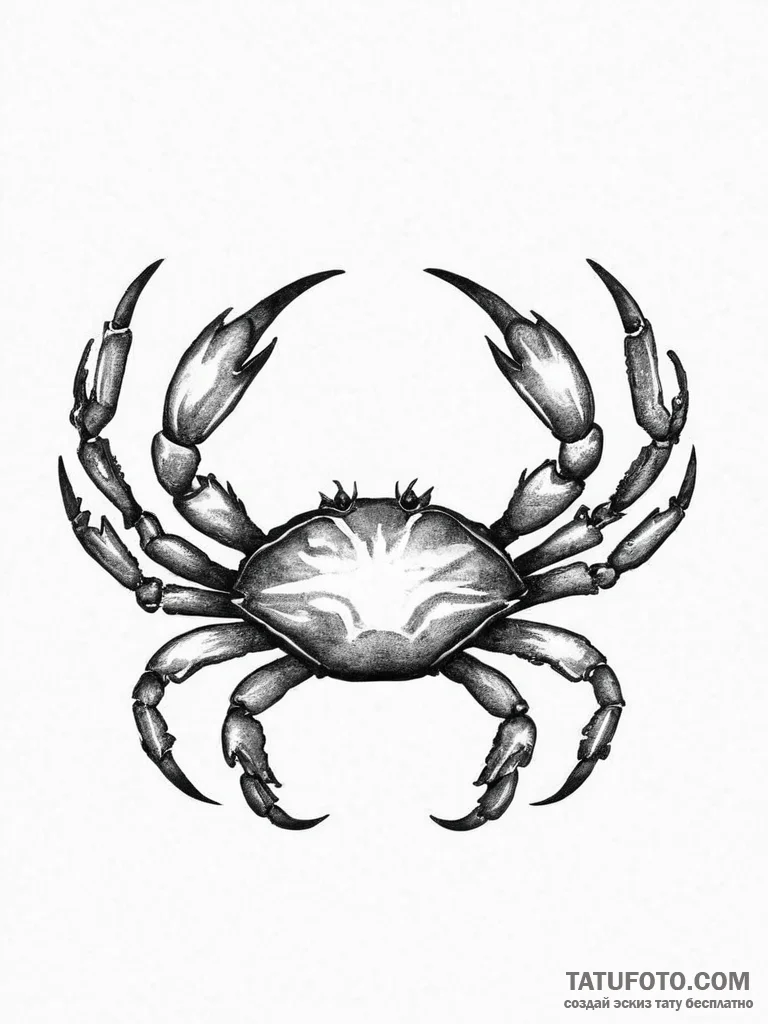 Tattoo design a cancer crab as a watercolor s... - эскиз тату (№1754276188_0, 04.08.2025 02:56) — Tatufoto.com