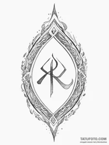 119. tattoo design: a minimalist "oud" rune,... - эскиз тату (№1754276589_0, 04.08.2025 03:03) — Tatufoto.com