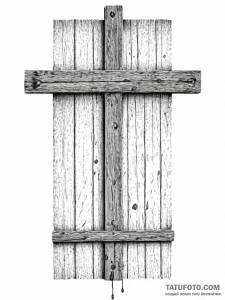 A shot of an old, weathered barn door with a... - эскиз тату (№1754277999_0, 04.08.2025 03:26) — Tatufoto.com