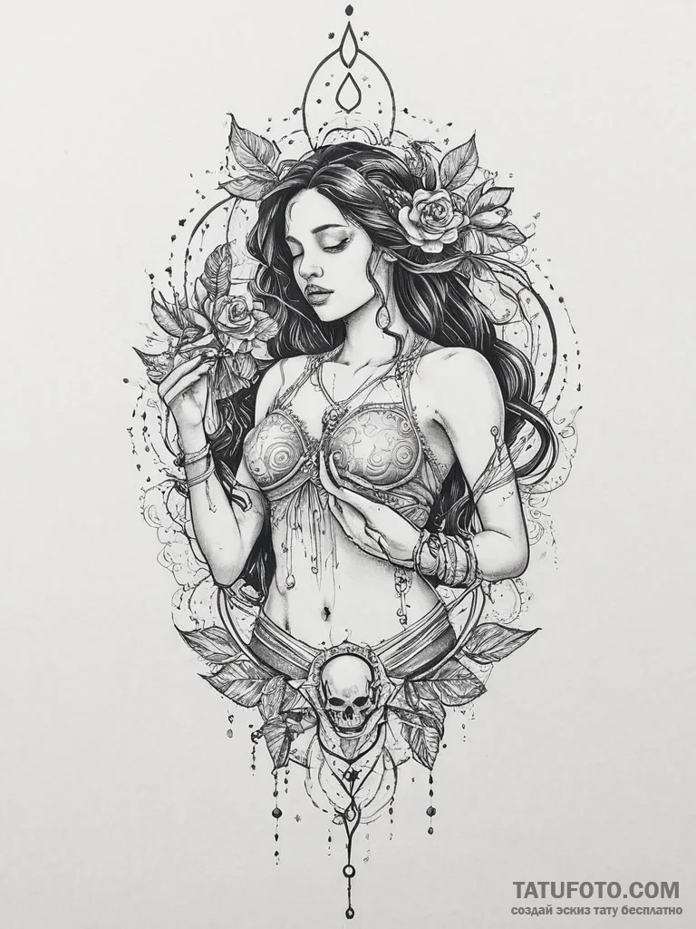 Tattoo sketch aquarius's water-bearer, pourin... - эскиз тату (№1754279201_0, 04.08.2025 03:46) — Tatufoto.com