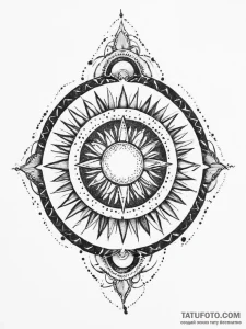Tattoo design: a geometric mandala incorporat... - эскиз тату (№1754279797_0, 04.08.2025 03:56) — Tatufoto.com