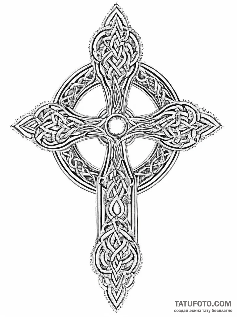 Celtic cross, ink illustration for tattoo, vi... - эскиз тату (№1754281402_0, 04.08.2025 04:23) — Tatufoto.com