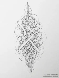 Tattoo sketch a word that transforms into an... - эскиз тату (№1754282195_0, 04.08.2025 04:36) — Tatufoto.com