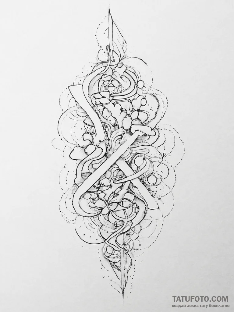 Tattoo sketch a word that transforms into an... - эскиз тату (№1754282195_0, 04.08.2025 04:36) — Tatufoto.com