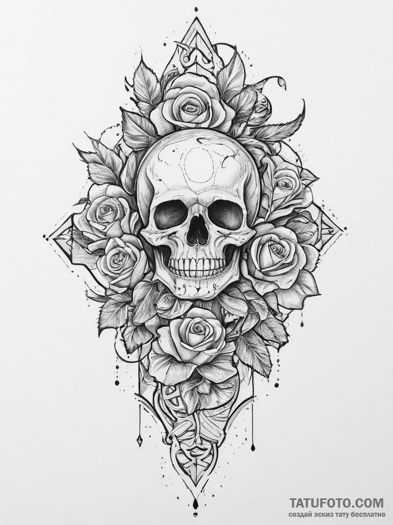 Tattoo sketch a unique pattern representing p... - эскиз тату (№1754284591_0, 04.08.2025 05:16) — Tatufoto.com