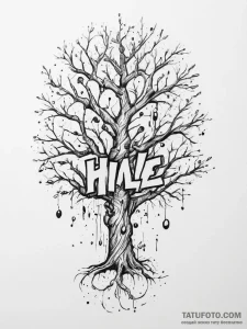Tattoo sketch 'skill tree' with branching lin... - эскиз тату (№1754285596_0, 04.08.2025 05:33) — Tatufoto.com