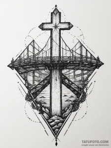 Tattoo design a powerful bridge, symbolizing... - эскиз тату (№1754286392_0, 04.08.2025 05:46) — Tatufoto.com