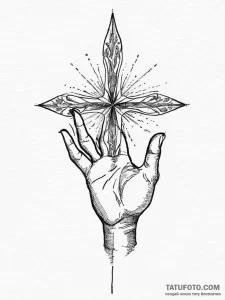 Tattoo sketch a hand reaching for a star thro... - эскиз тату (№1754287983_0, 04.08.2025 06:13) — Tatufoto.com
