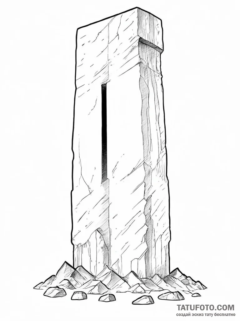 The monolith from 2001: a space odyssey - эскиз тату (№1754288183_0, 04.08.2025 06:16) — Tatufoto.com