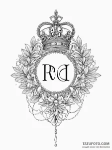 Tattoo design a pair of matching royal insign... - эскиз тату (№1754288981_0, 04.08.2025 06:29) — Tatufoto.com