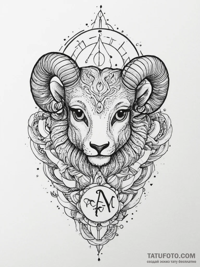 Tattoo sketch "i am" text for aries, with a f... - эскиз тату (№1754290785_0, 04.08.2025 06:59) — Tatufoto.com
