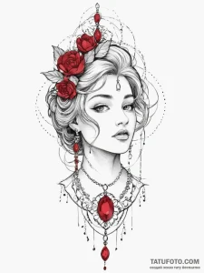 Ruby - эскиз тату (№1754291778_0, 04.08.2025 07:16) — Tatufoto.com
