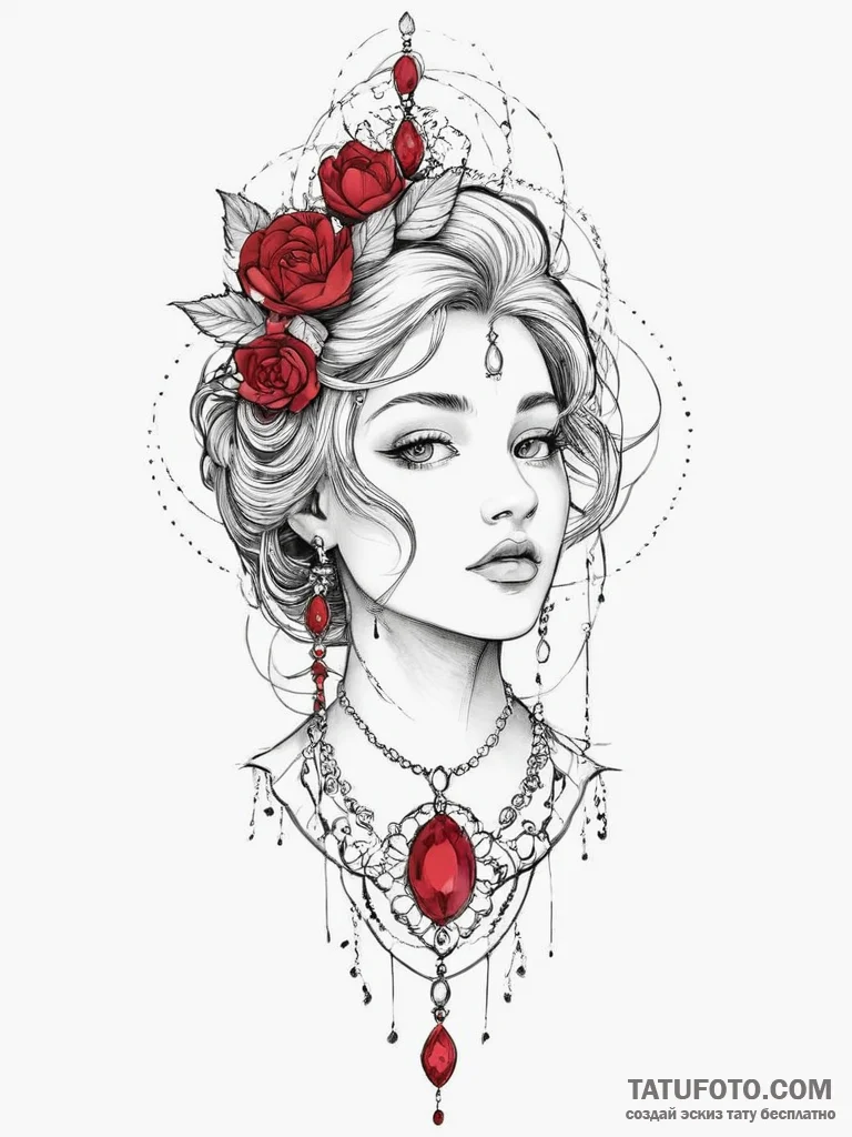 Ruby - эскиз тату (№1754291778_0, 04.08.2025 07:16) — Tatufoto.com