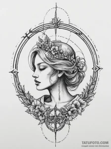 Tattoo design: a symbolic depiction of the cy... - эскиз тату (№1754291975_0, 04.08.2025 07:19) — Tatufoto.com