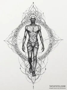 Tattoo design a silhouette of a man carrying... - эскиз тату (№1754292573_0, 04.08.2025 07:29) — Tatufoto.com