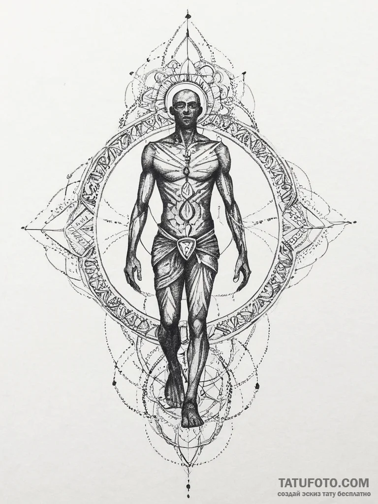 Tattoo design a silhouette of a man carrying... - эскиз тату (№1754292573_0, 04.08.2025 07:29) — Tatufoto.com