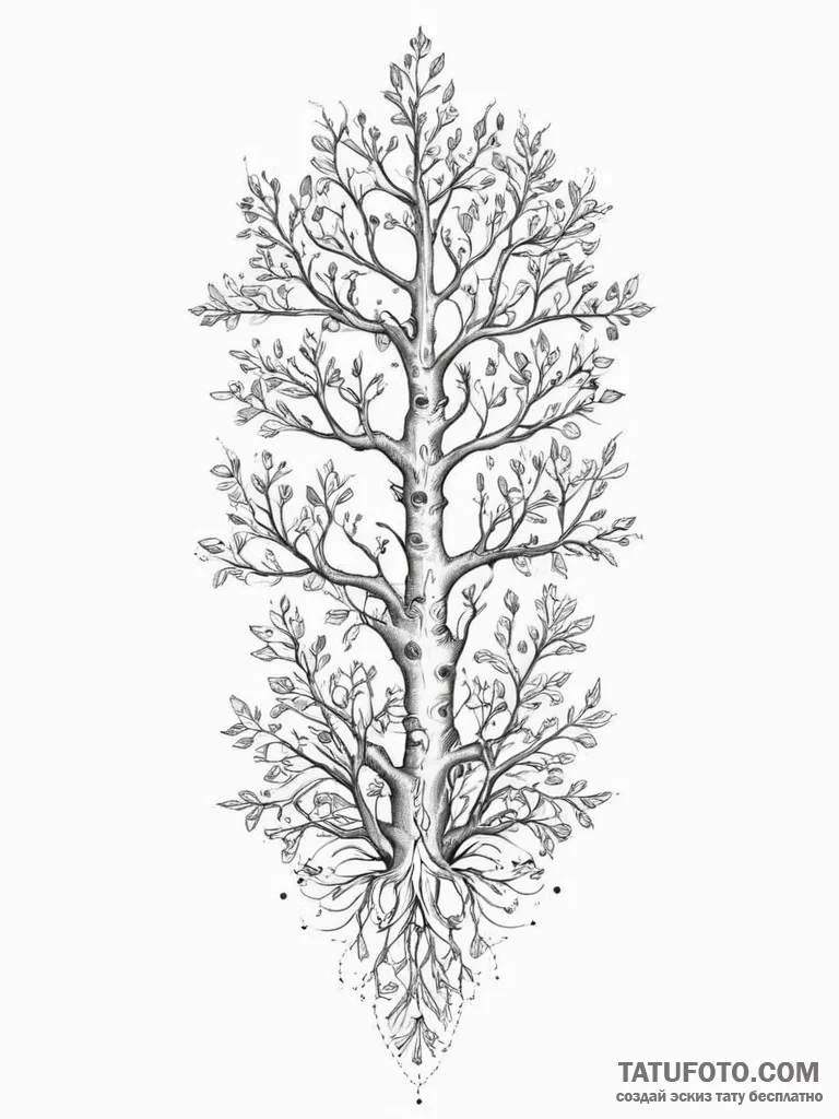 Tattoo design a sprawling skill tree diagram... - эскиз тату (№1754292772_0, 04.08.2025 07:32) — Tatufoto.com