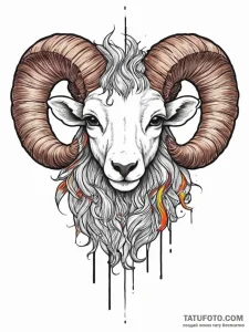 Tattoo sketch a hyperrealistic aries ram's he... - эскиз тату (№1754293172_0, 04.08.2025 07:39) — Tatufoto.com