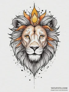 Tattoo sketch a leo lion with the sun's glyph... - эскиз тату (№1754293569_0, 04.08.2025 07:46) — Tatufoto.com