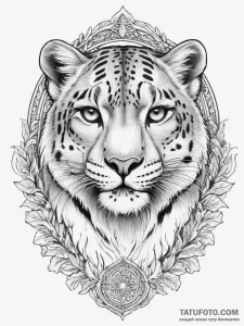 A snow leopard in the mountains (is there, bu... - эскиз тату (№1754294165_0, 04.08.2025 07:56) — Tatufoto.com