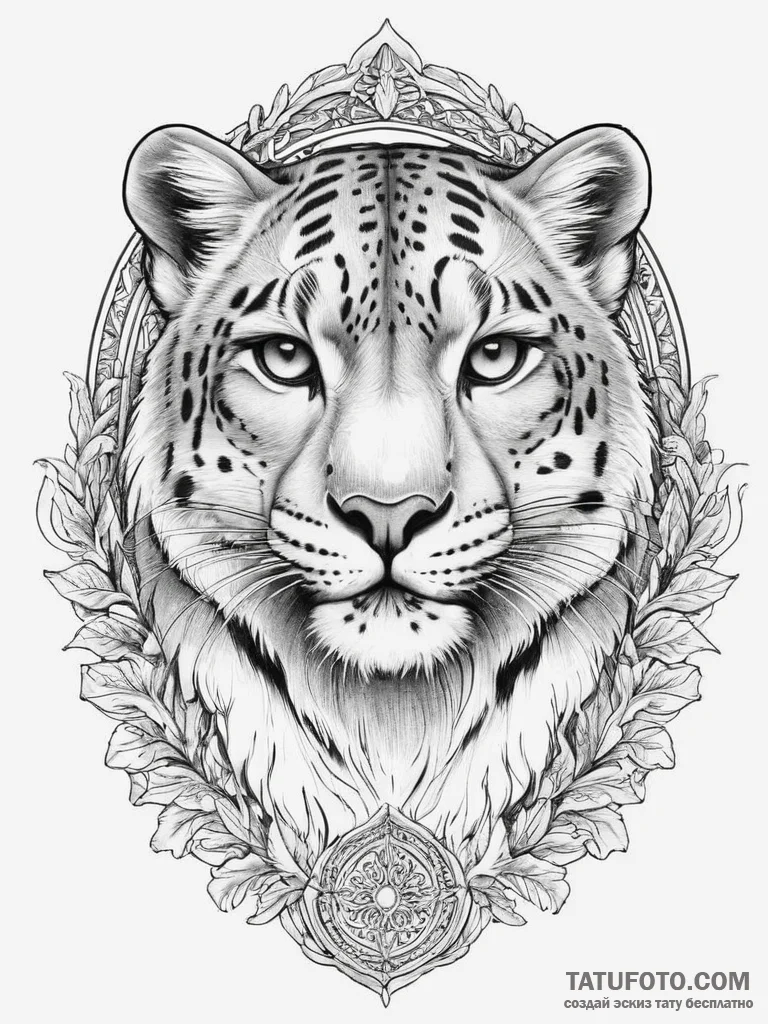 A snow leopard in the mountains (is there, bu... - эскиз тату (№1754294165_0, 04.08.2025 07:56) — Tatufoto.com