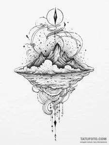 Tattoo design a delicate cloud with tiny star... - эскиз тату (№1754296159_0, 04.08.2025 08:29) — Tatufoto.com