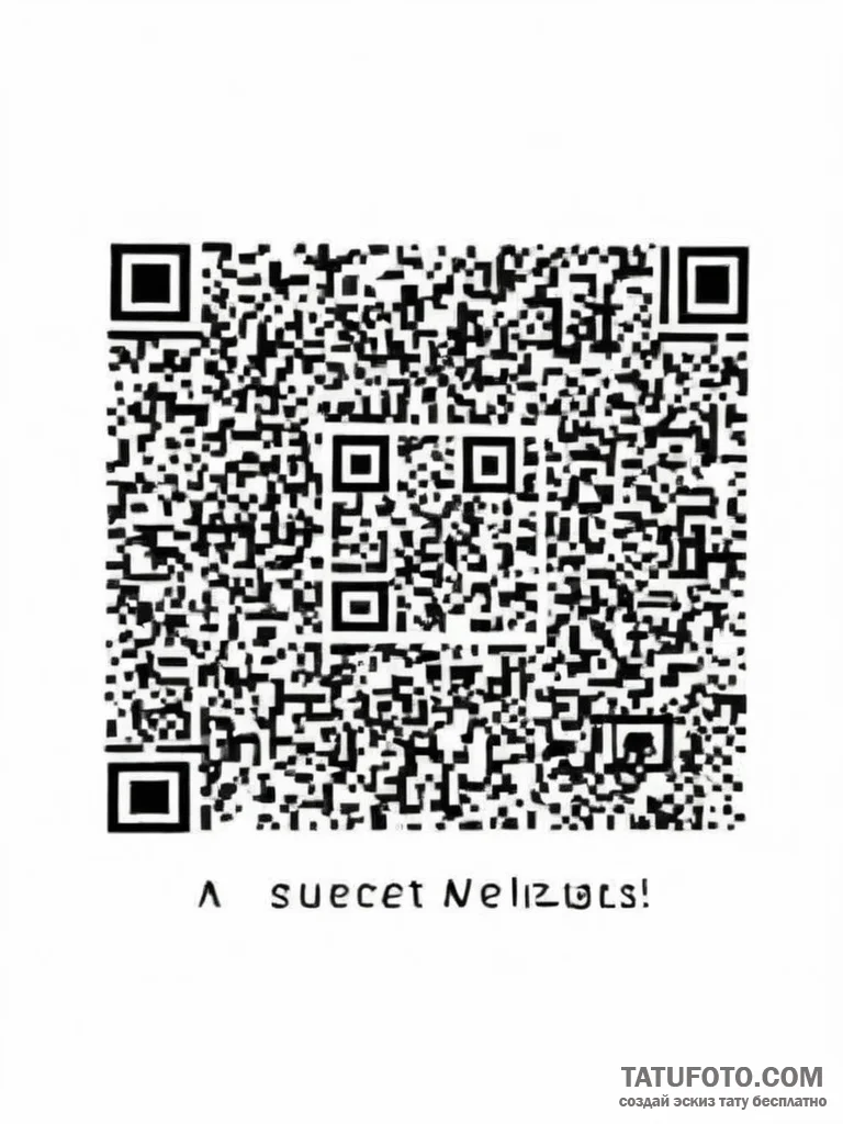 A qr code that links to a secret message - эскиз тату (№1754296560_0, 04.08.2025 08:36) — Tatufoto.com