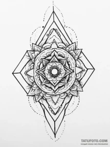 Tattoo sketch a subtle geometric pattern on t... - эскиз тату (№1754298355_0, 04.08.2025 09:05) — Tatufoto.com