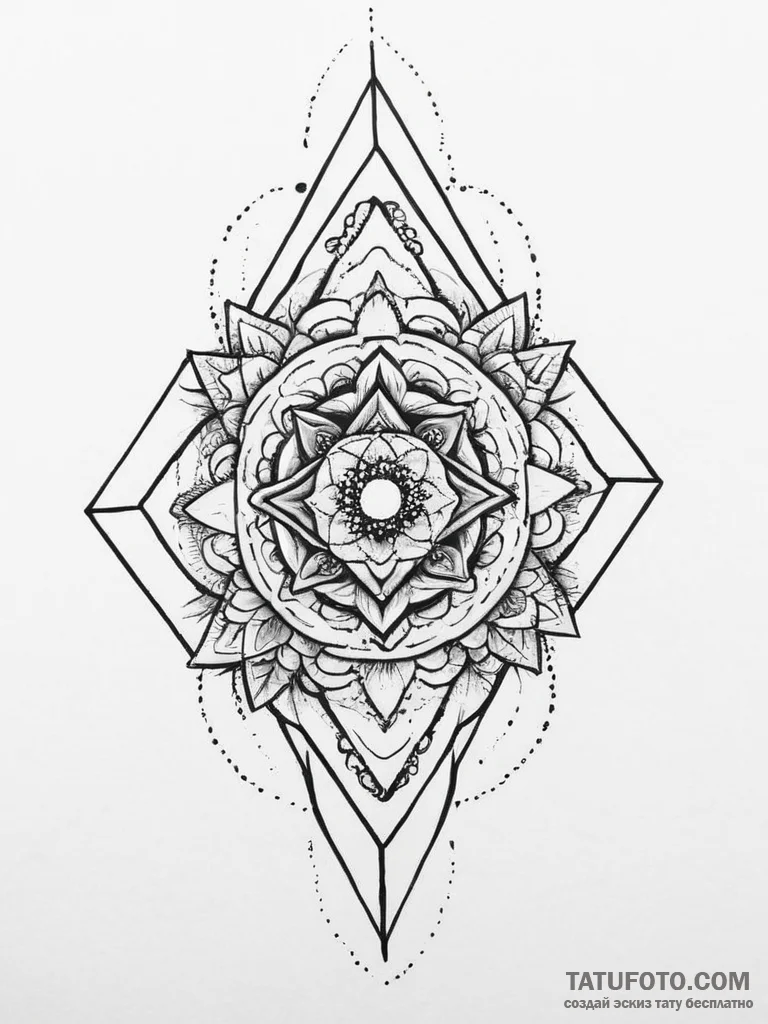 Tattoo sketch a subtle geometric pattern on t... - эскиз тату (№1754298355_0, 04.08.2025 09:05) — Tatufoto.com