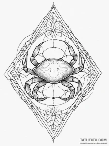 Tattoo design a cancer crab, its shell openin... - эскиз тату (№1754299969_0, 04.08.2025 09:32) — Tatufoto.com