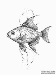 Fish, artistic tattoo sketch, rough sketchy l... - эскиз тату (№1754300568_0, 04.08.2025 09:42) — Tatufoto.com