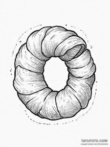 Croissant, ink illustration for tattoo, black... - эскиз тату (№1754301167_0, 04.08.2025 09:52) — Tatufoto.com