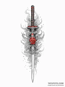 Tattoo sketch a katana or samurai sword pierc... - эскиз тату (№1754303962_0, 04.08.2025 10:39) — Tatufoto.com