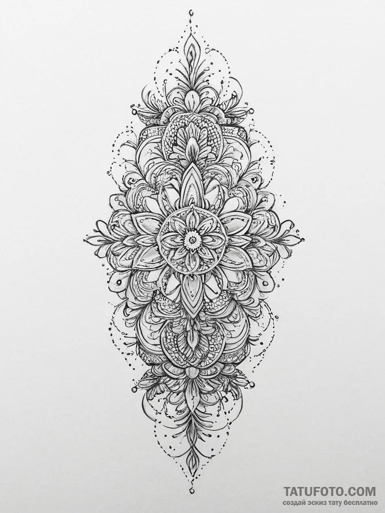Tattoo design an abstract representation of q... - эскиз тату (№1754304758_0, 04.08.2025 10:52) — Tatufoto.com