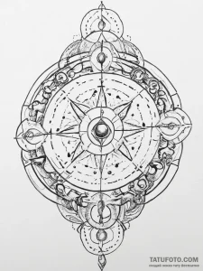 Tattoo design a cosmic energy field forming t... - эскиз тату (№1754305156_0, 04.08.2025 10:59) — Tatufoto.com