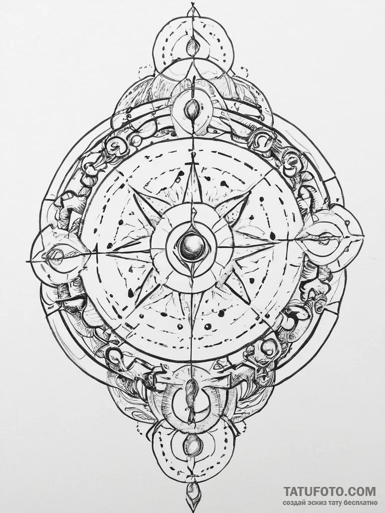 Tattoo design a cosmic energy field forming t... - эскиз тату (№1754305156_0, 04.08.2025 10:59) — Tatufoto.com