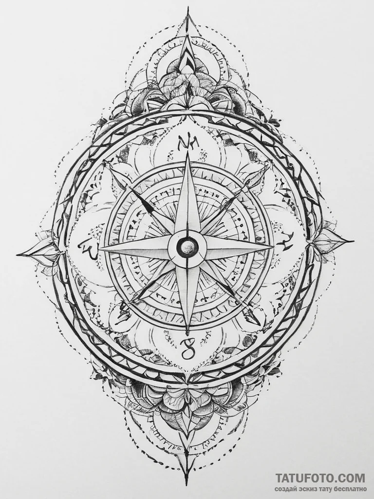 Tattoo sketch a set of adventurer's tools a b... - эскиз тату (№1754305560_0, 04.08.2025 11:06) — Tatufoto.com