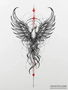 Tattoo design 'respawn' with a subtle phoenix... - эскиз тату (№1754307778_0, 04.08.2025 11:42) — Tatufoto.com