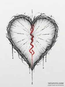 Tattoo sketch a small, subtle heart outline,... - эскиз тату (№1754308993_0, 04.08.2025 12:03) — Tatufoto.com