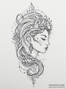 Tattoo design a cosmic swirl that subtly form... - эскиз тату (№1754309405_0, 04.08.2025 12:10) — Tatufoto.com